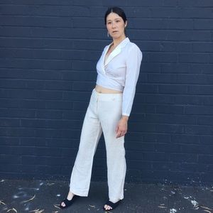 MaxMara Pants & Jumpsuits - *Max Mara* Weekend Cream Linen Mid-Rise Trousers MaxMara Pants & Jumpsuits - *Max Mara* Weekend Cream Linen Mid-Rise Trousers